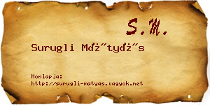 Surugli Mátyás névjegykártya