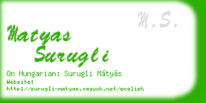 matyas surugli business card
